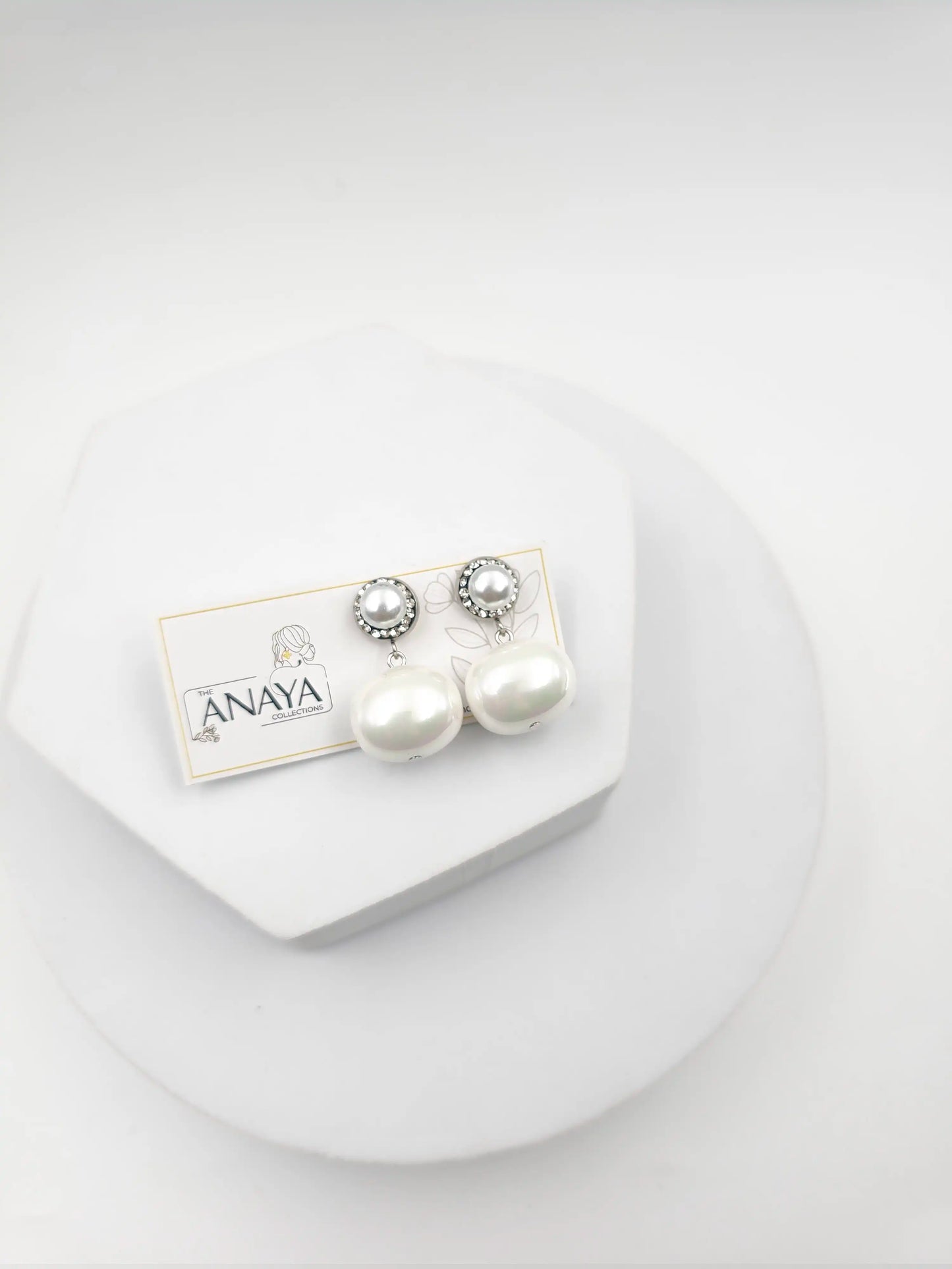 Marcasite Shell Pearl Earrings