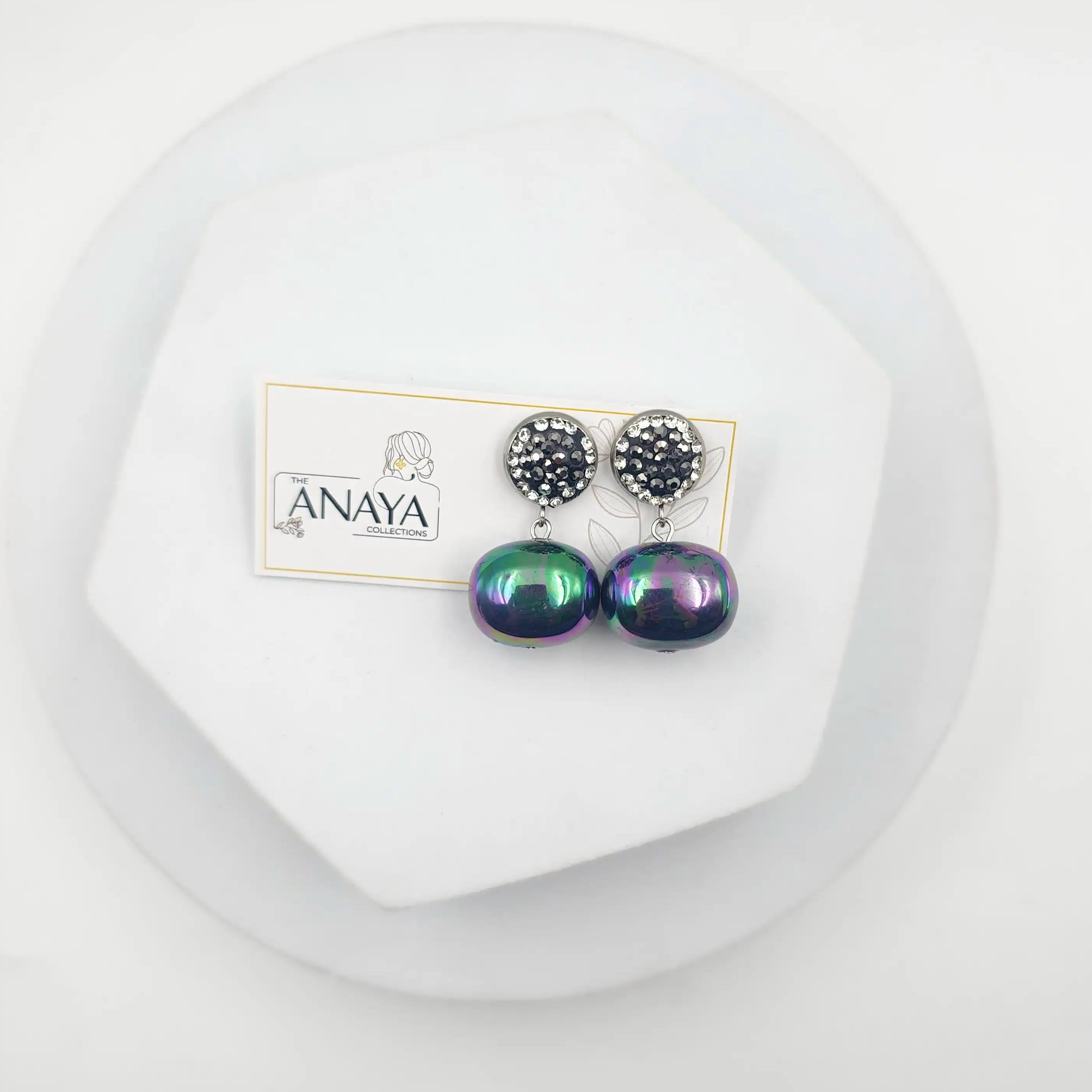 Marcasite Shell Pearl Earrings