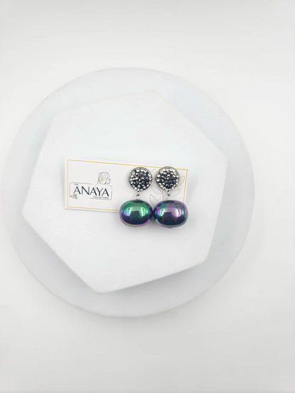 Marcasite Shell Pearl Earrings