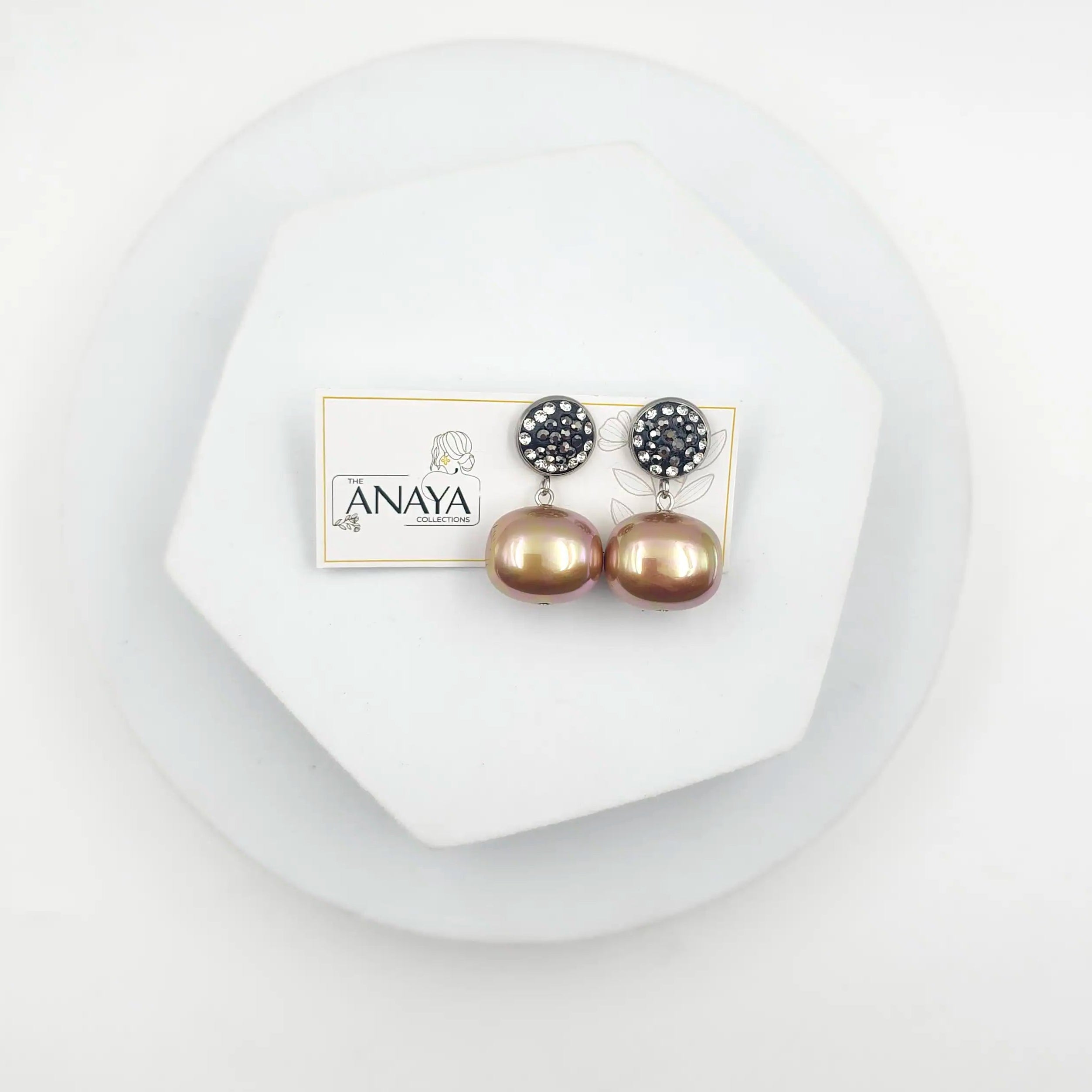 Marcasite Shell Pearl Earrings