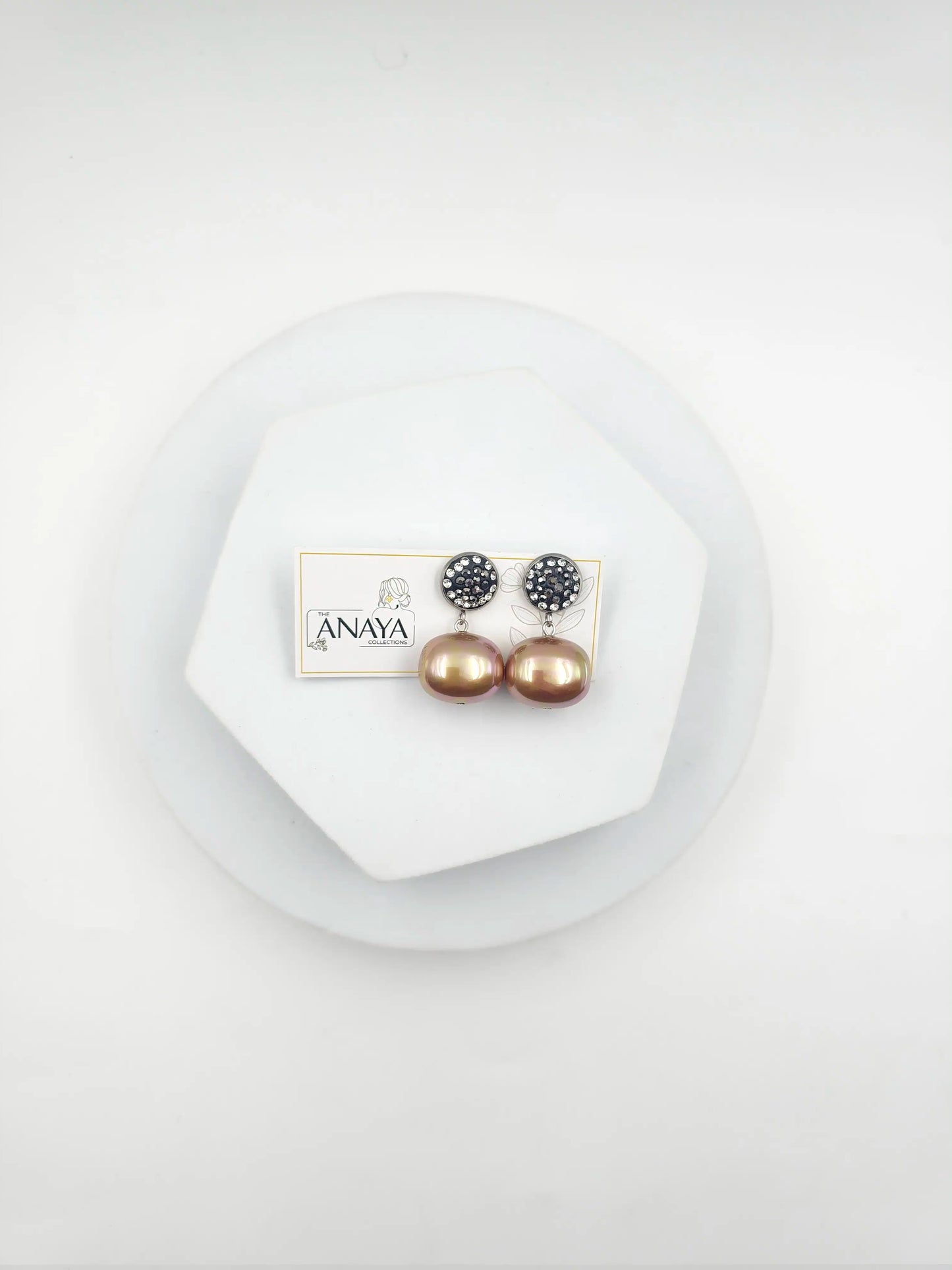 Marcasite Shell Pearl Earrings