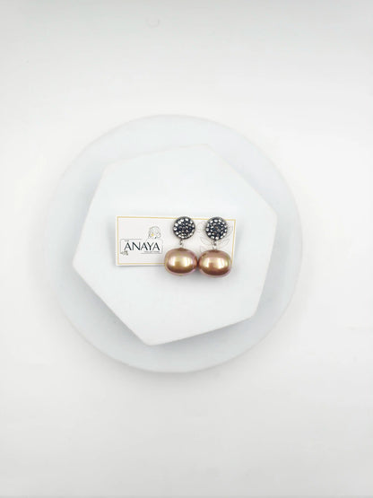 Marcasite Shell Pearl Earrings