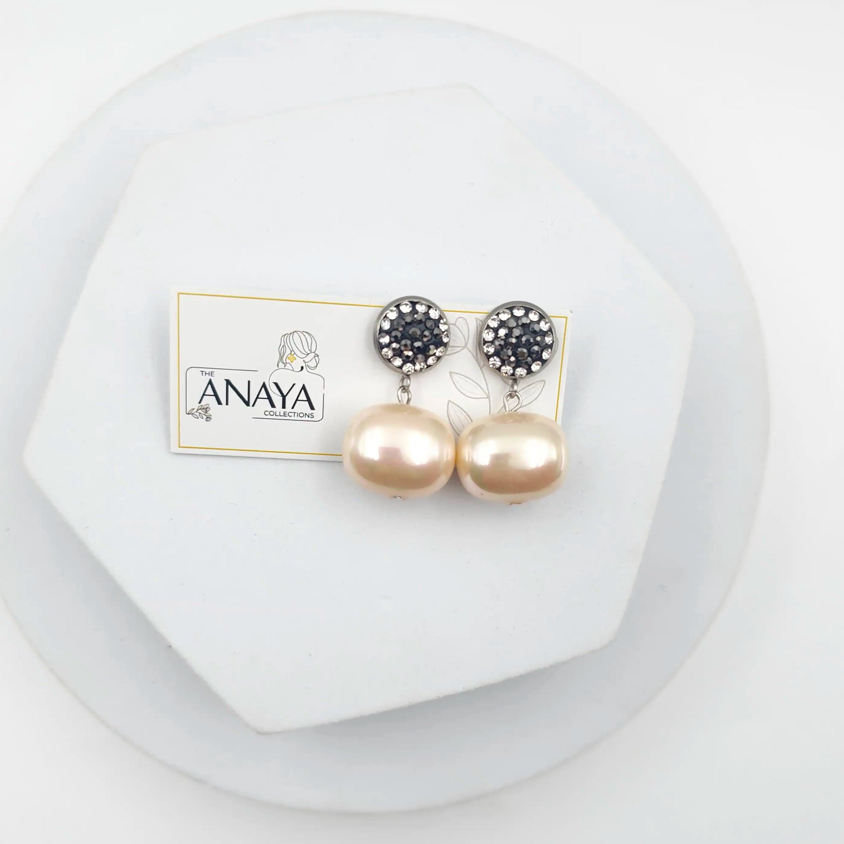 Marcasite Shell Pearl Earrings