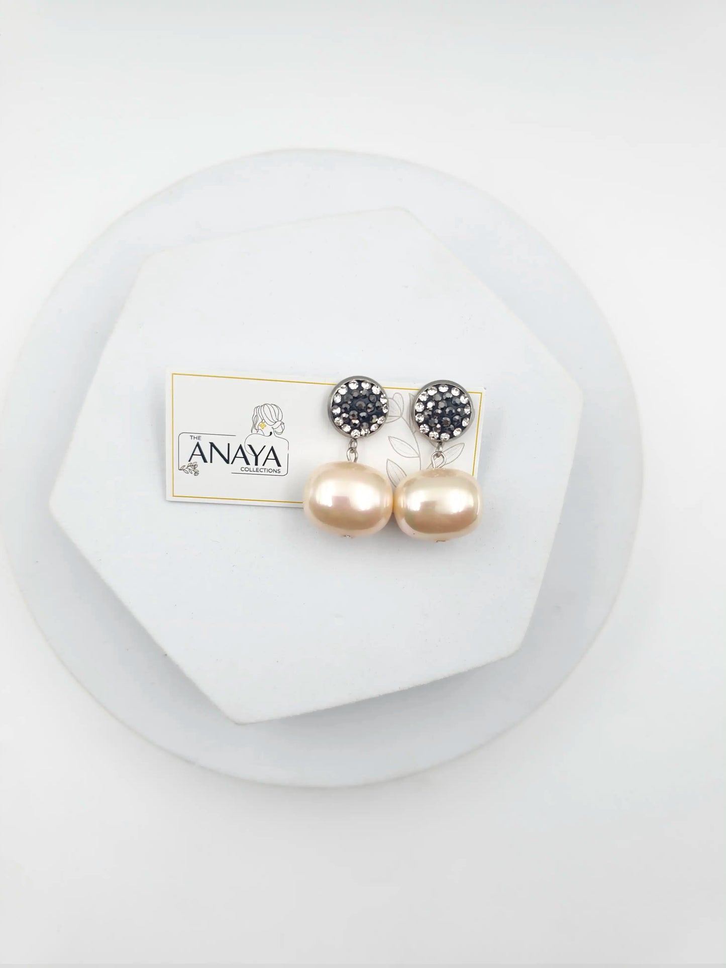 Marcasite Shell Pearl Earrings