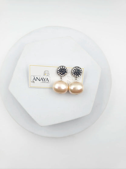 Marcasite Shell Pearl Earrings