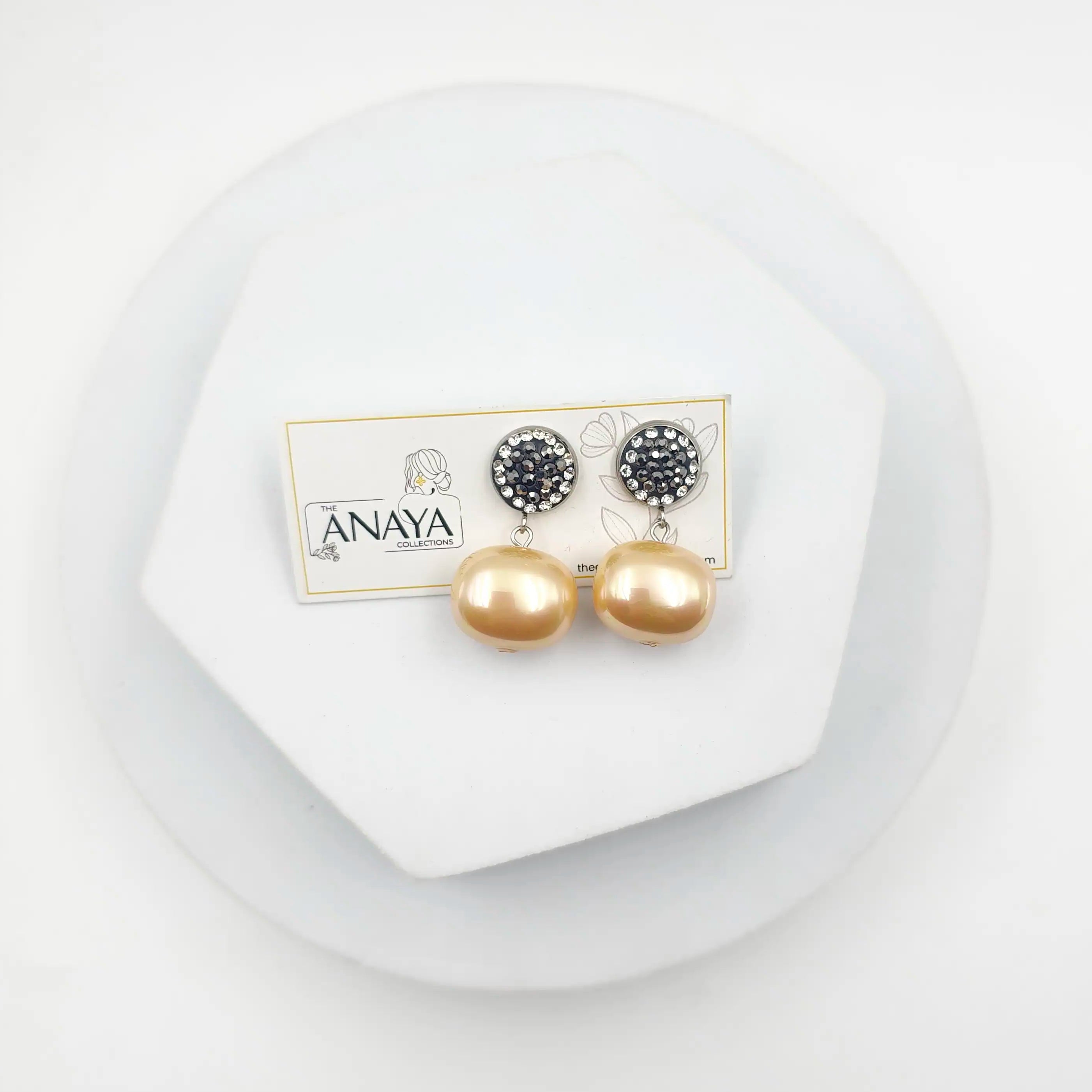Marcasite Shell Pearl Earrings