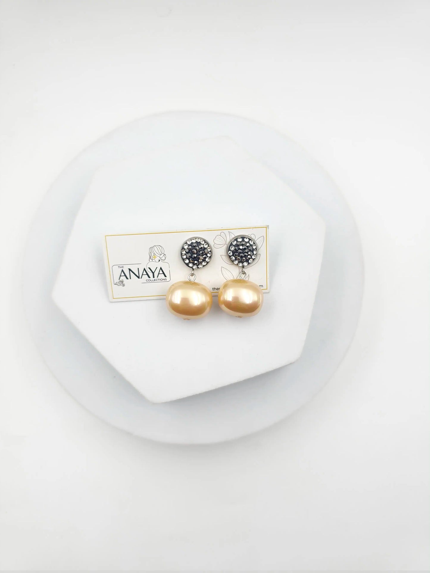 Marcasite Shell Pearl Earrings