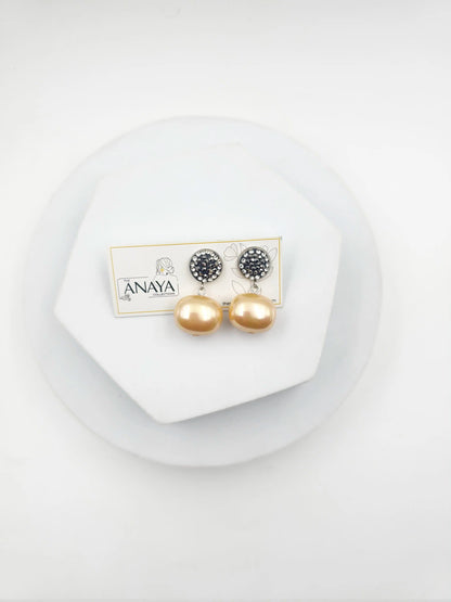 Marcasite Shell Pearl Earrings