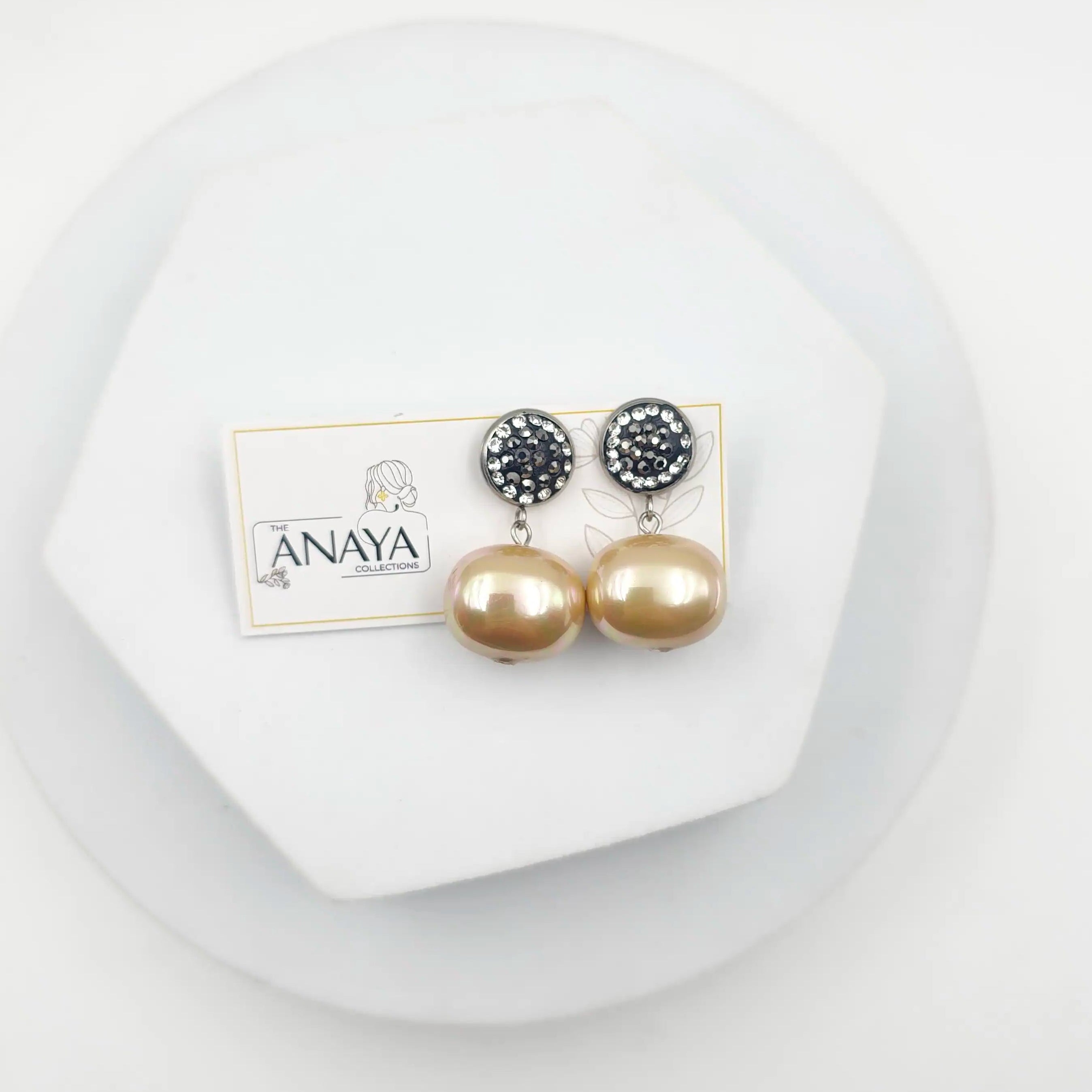 Marcasite Shell Pearl Earrings