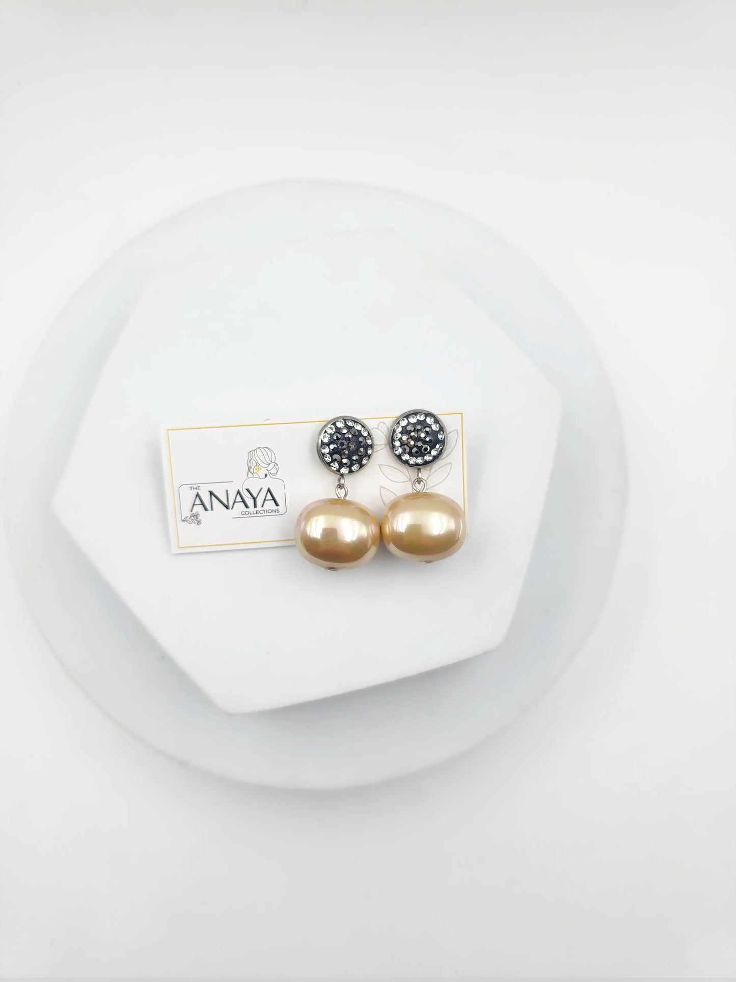 Marcasite Shell Pearl Earrings