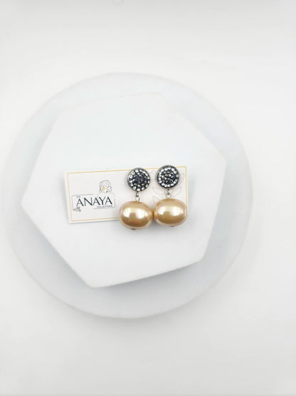 Marcasite Shell Pearl Earrings