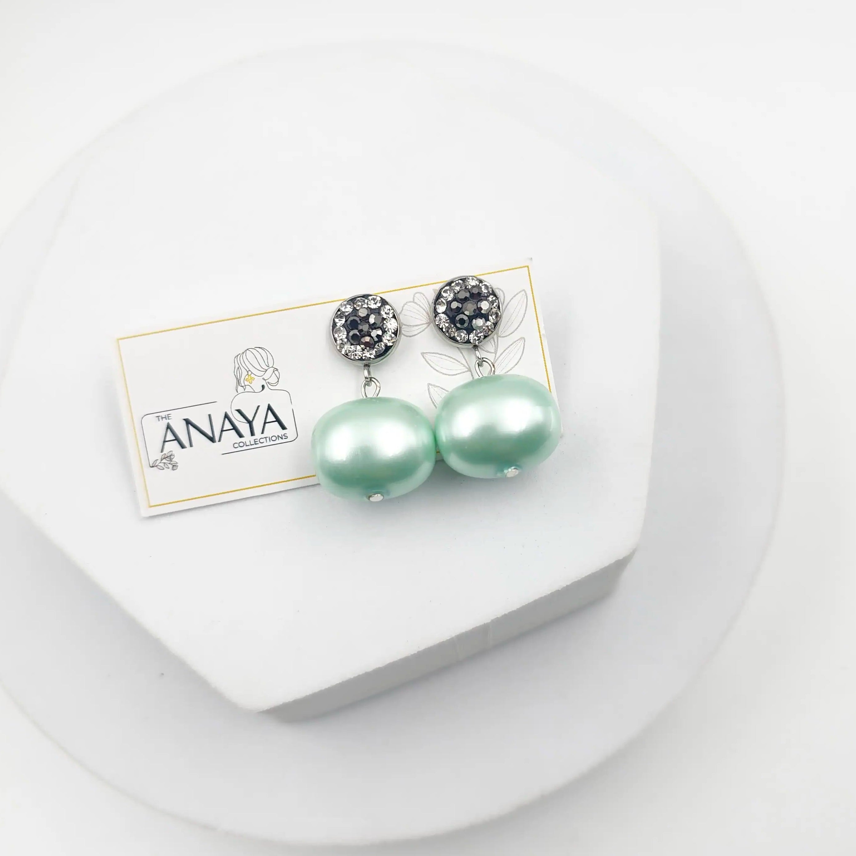 Marcasite Shell Pearl Earrings