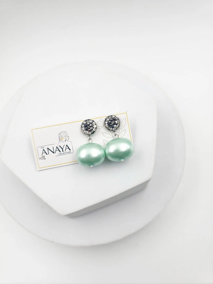 Marcasite Shell Pearl Earrings