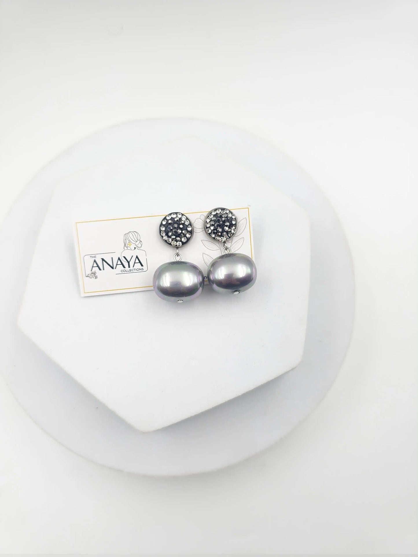 Marcasite Shell Pearl Earrings