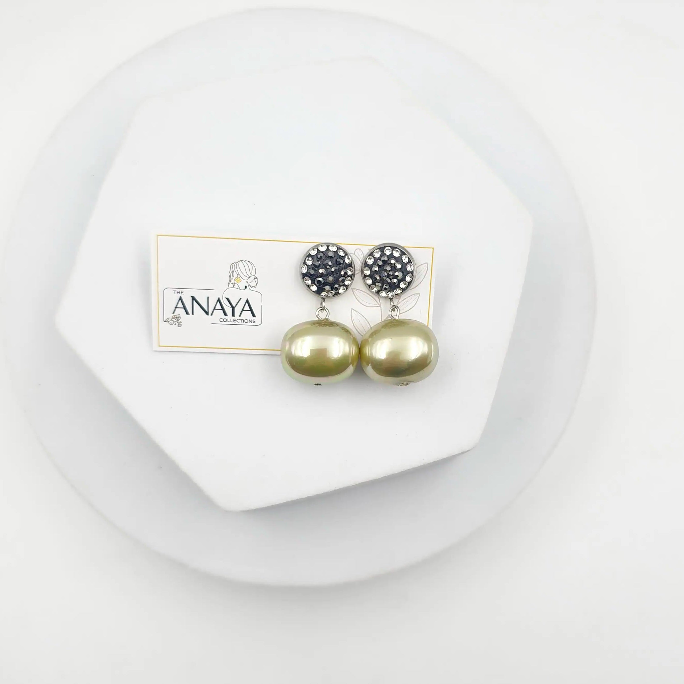 Marcasite Shell Pearl Earrings