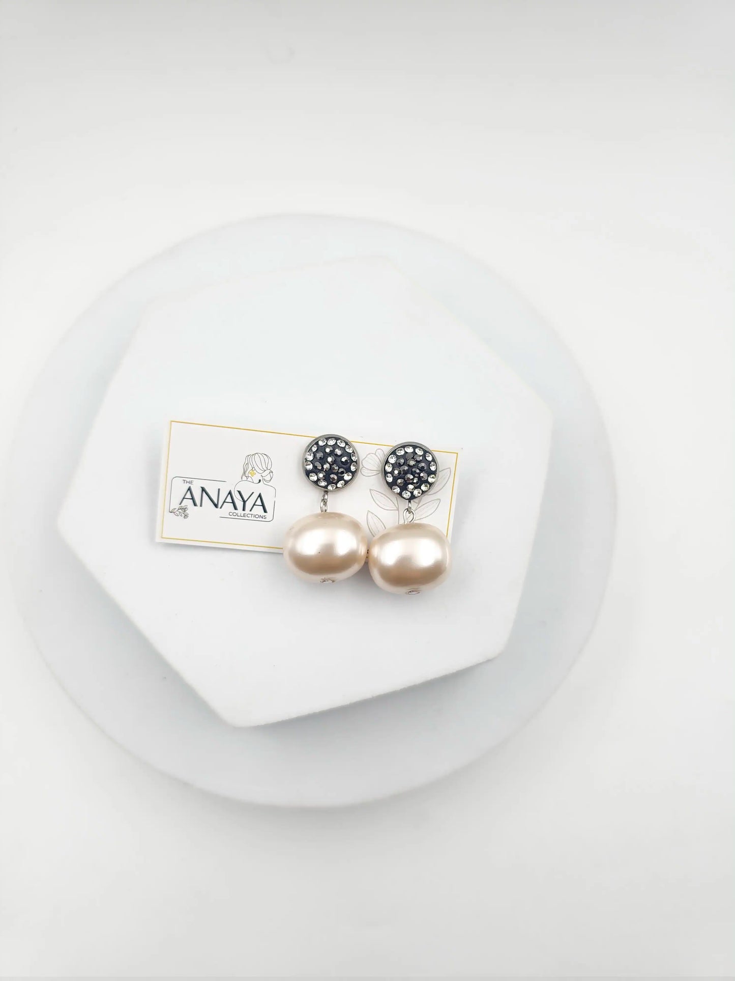 Marcasite Shell Pearl Earrings