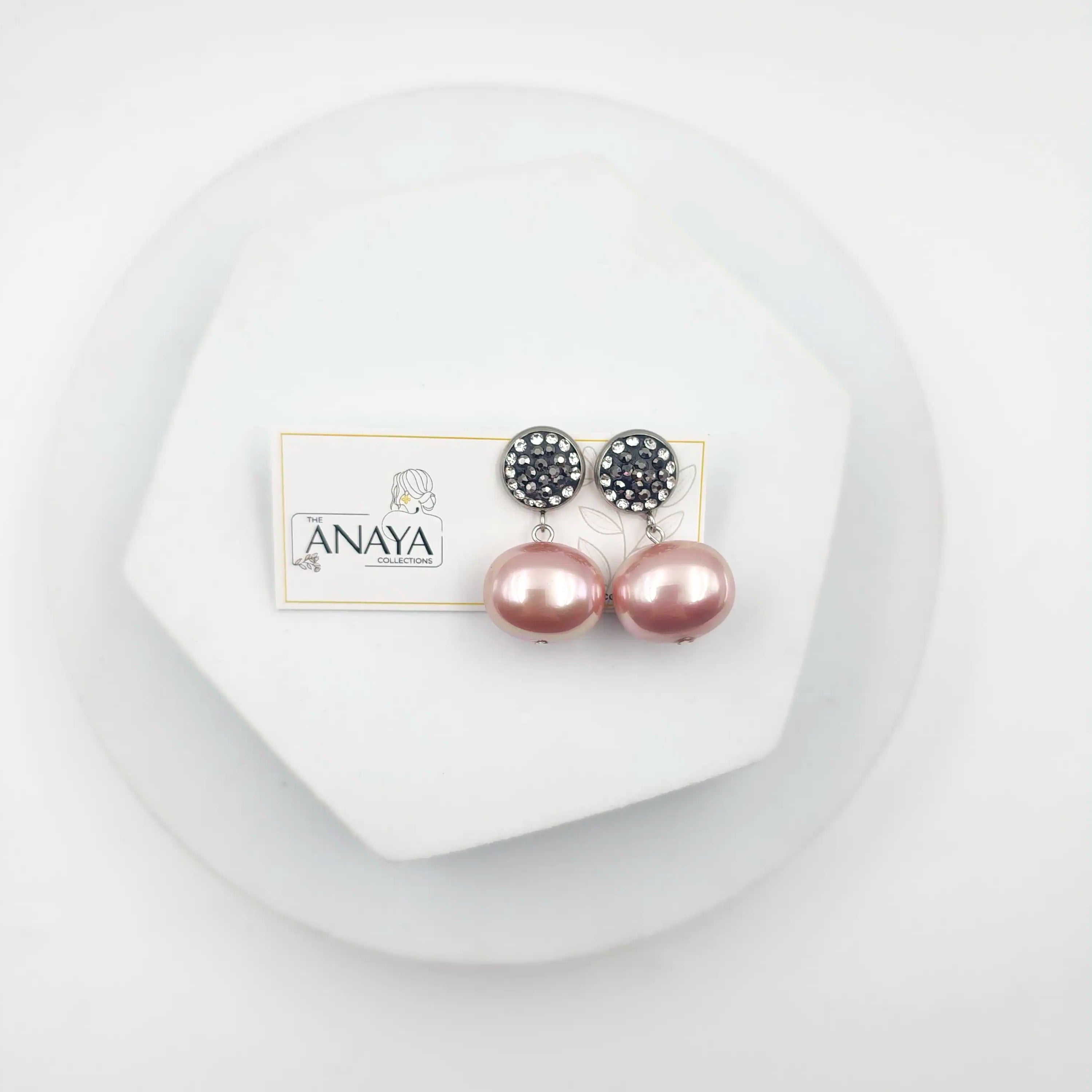 Marcasite Shell Pearl Earrings