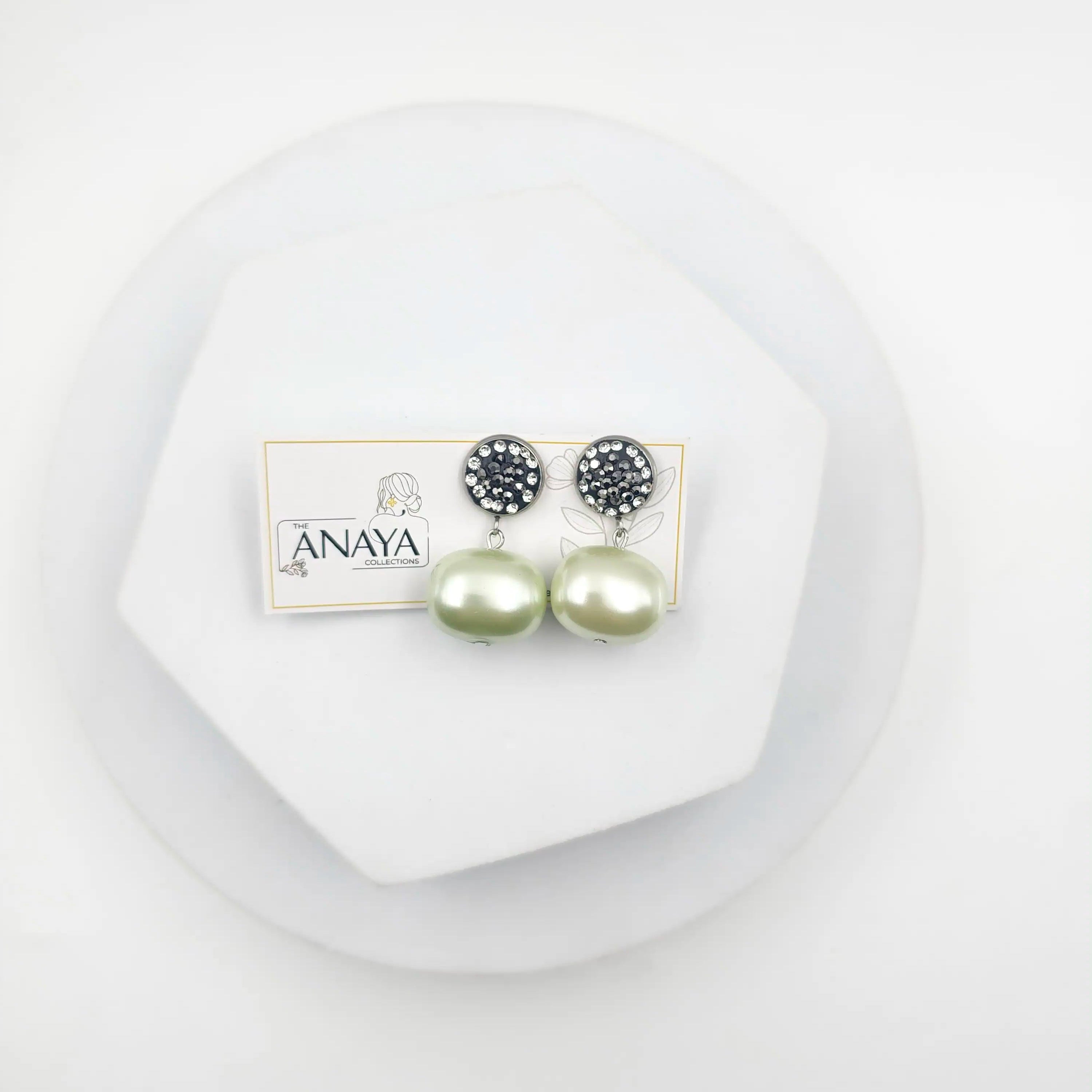 Marcasite Shell Pearl Earrings