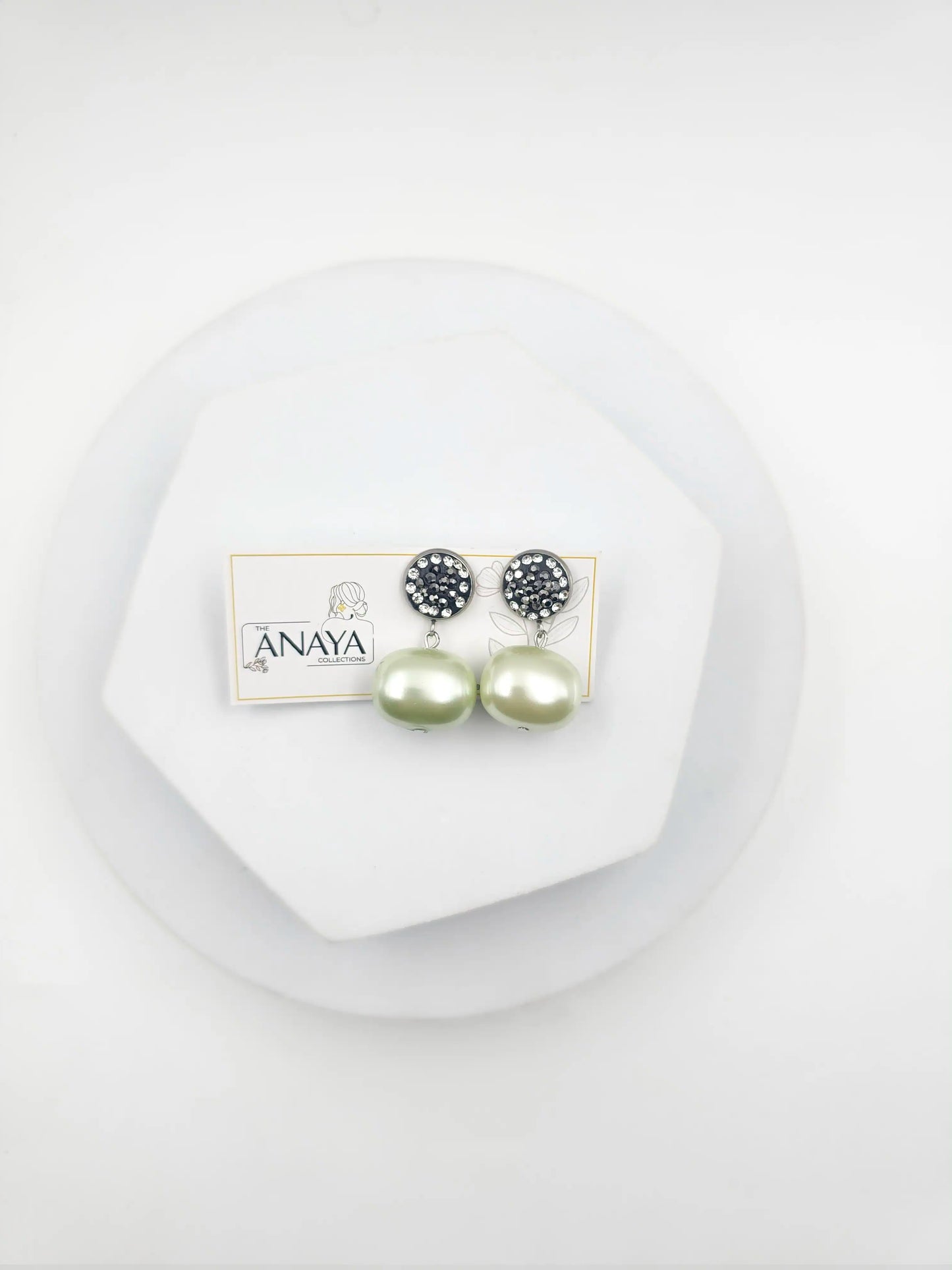 Marcasite Shell Pearl Earrings