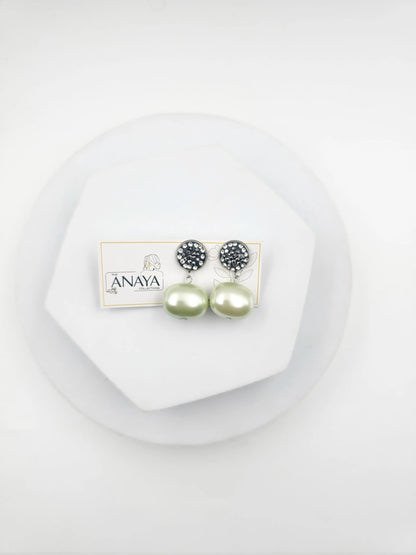 Marcasite Shell Pearl Earrings