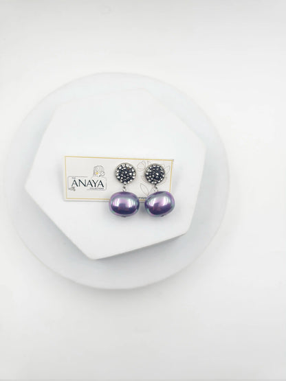 Marcasite Shell Pearl Earrings