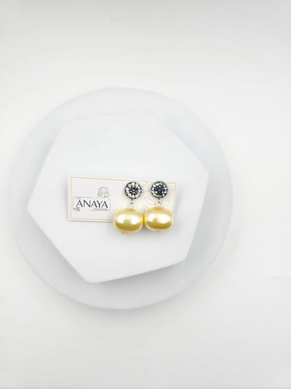 Marcasite Shell Pearl Earrings