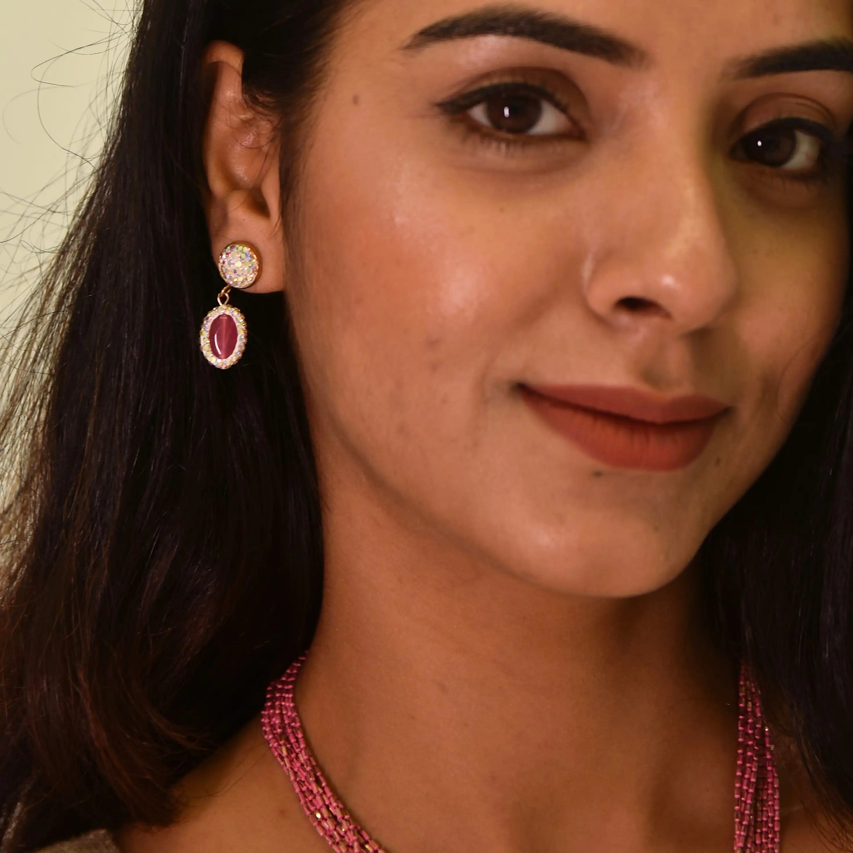 Marquise Agate Oval Earrings