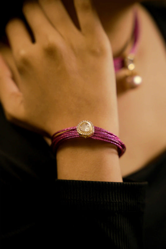 Mesh Wire Sterling Shell Pearl Bracelet