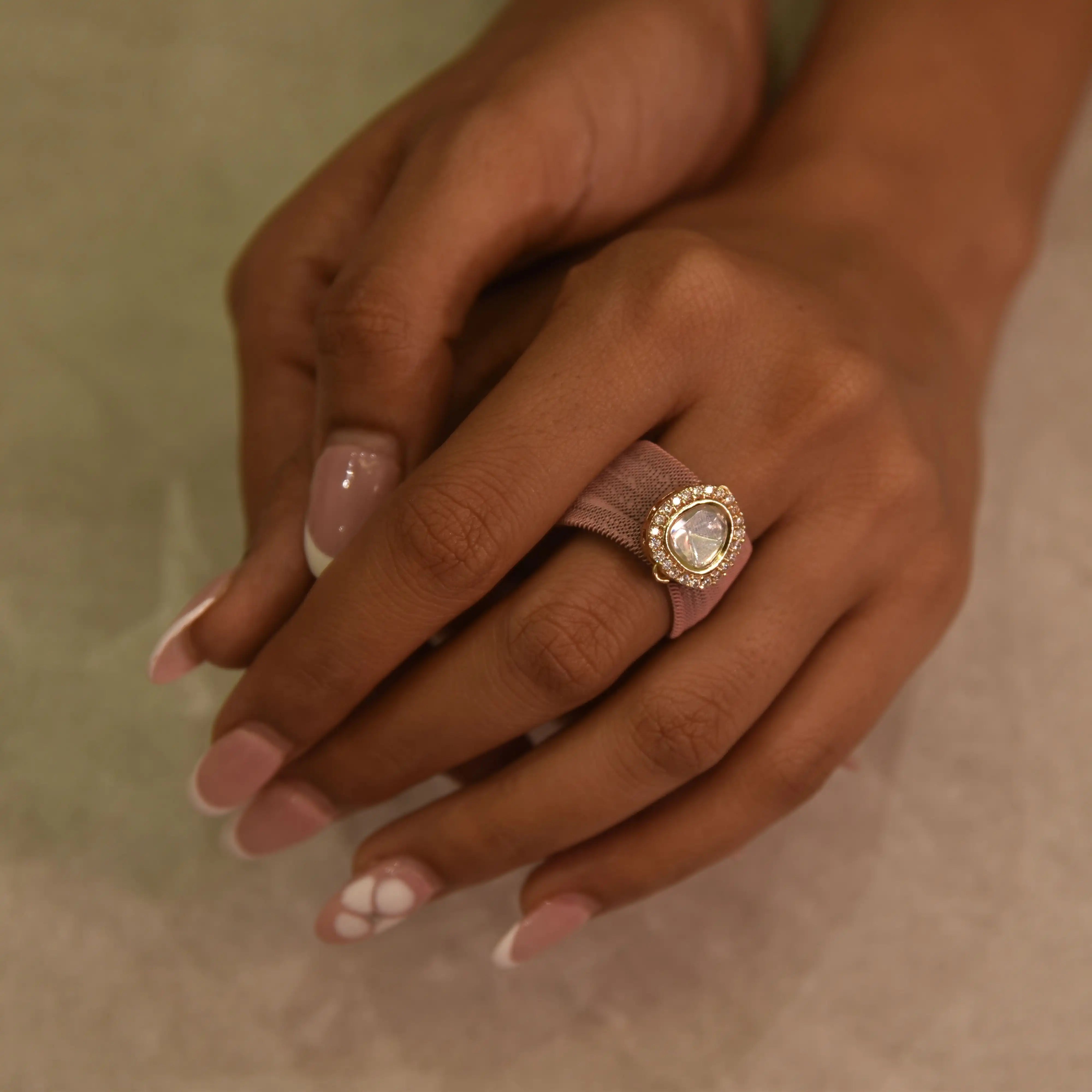 Mesh Wire Kundan Ring