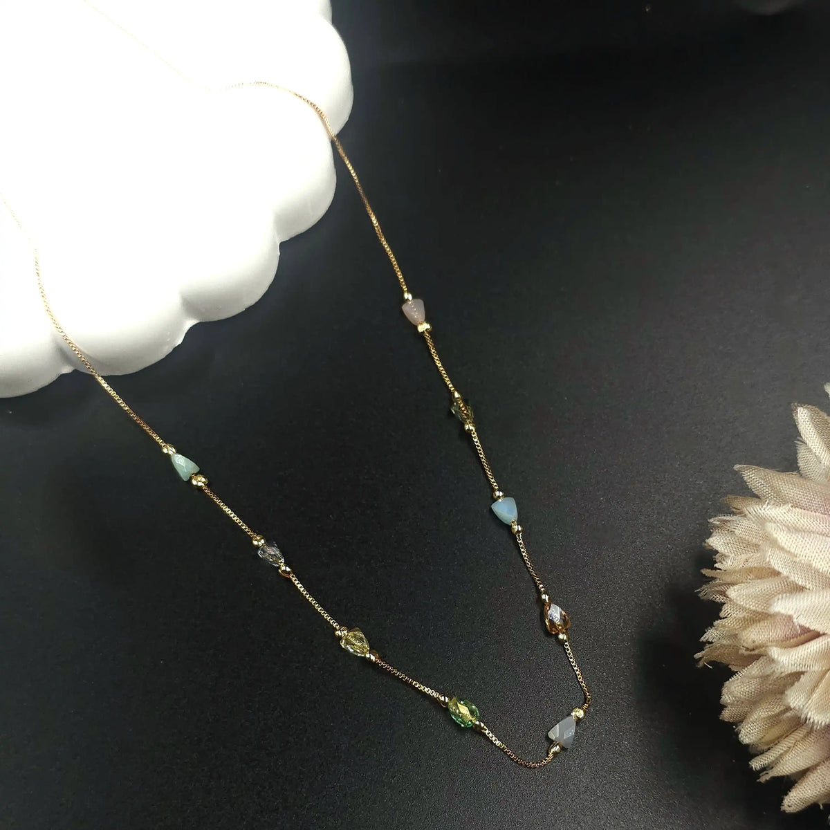 Mini Almond Pastel Dainty Necklace