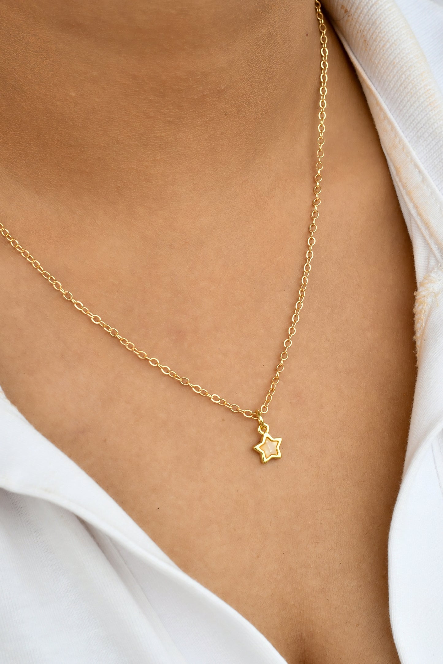 Mini Mother of Pearl (MOP) Star Necklace