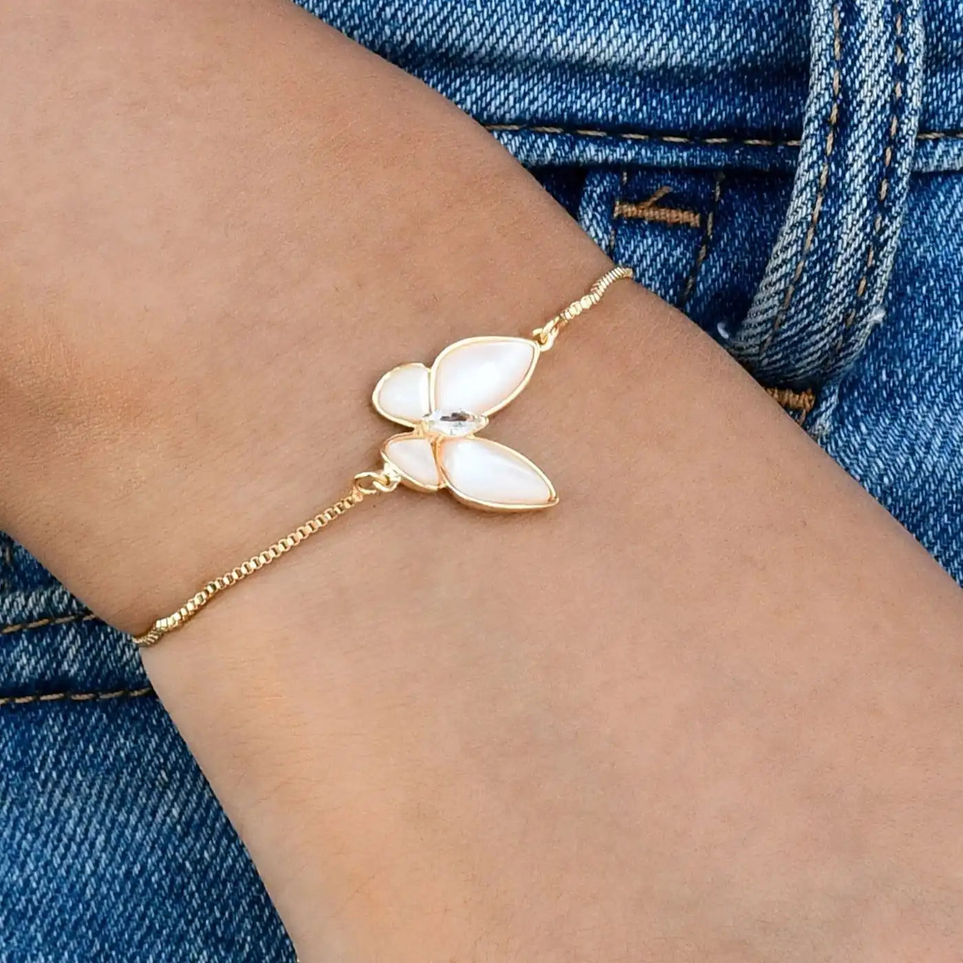 MOP Butterfly Pull Bracelet