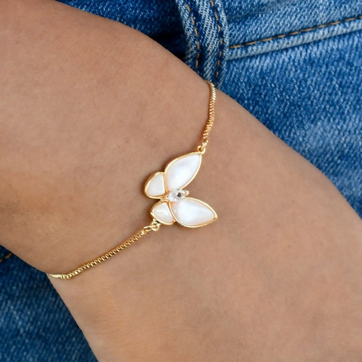 MOP Butterfly Pull Bracelet