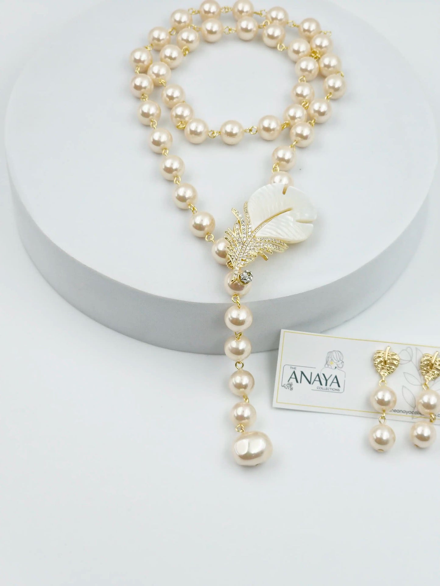 Mother of Pearl Feather Luxe Set
