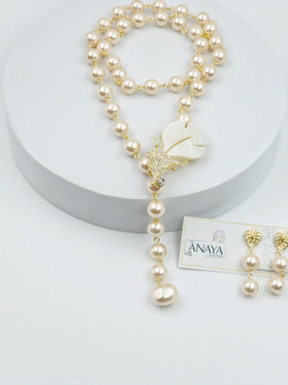 Mother of Pearl Feather Luxe Set