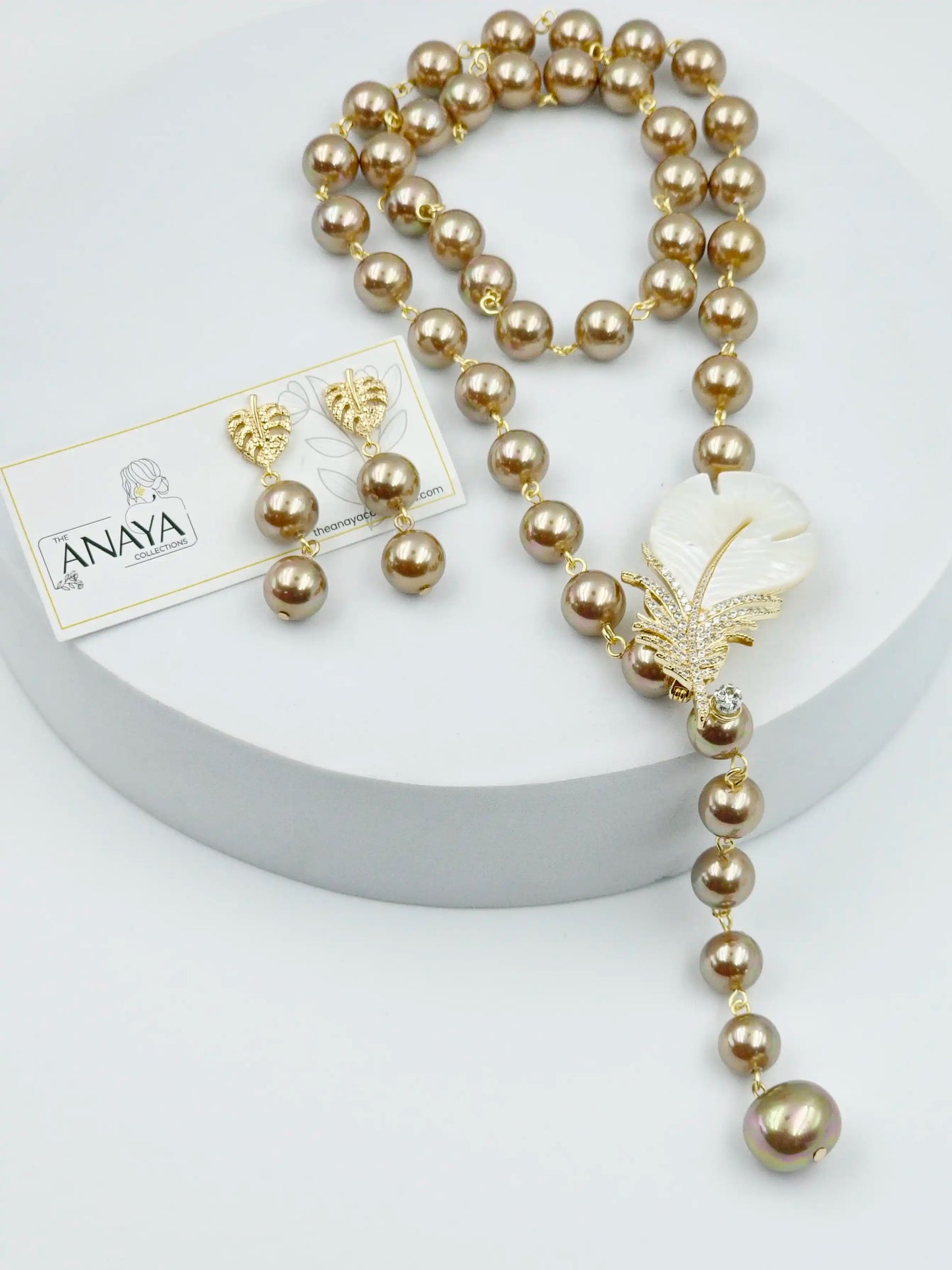 Mother of Pearl Feather Luxe Set