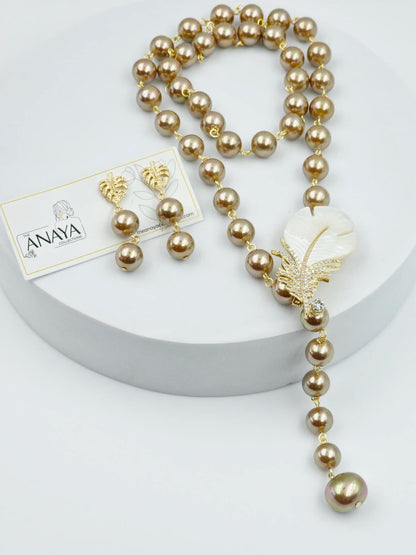 Mother of Pearl Feather Luxe Set