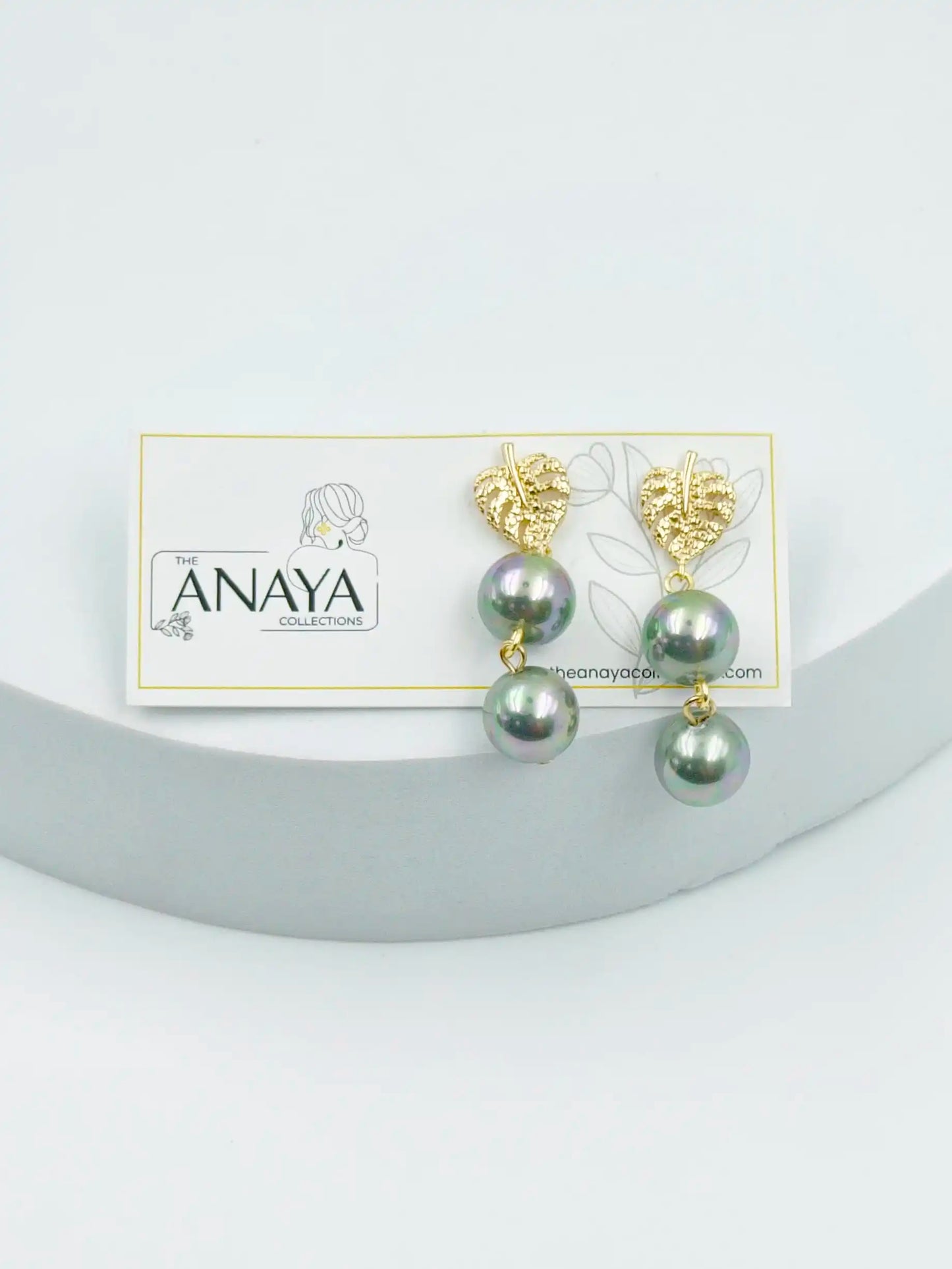 Mother of Pearl Leaf Earrings
