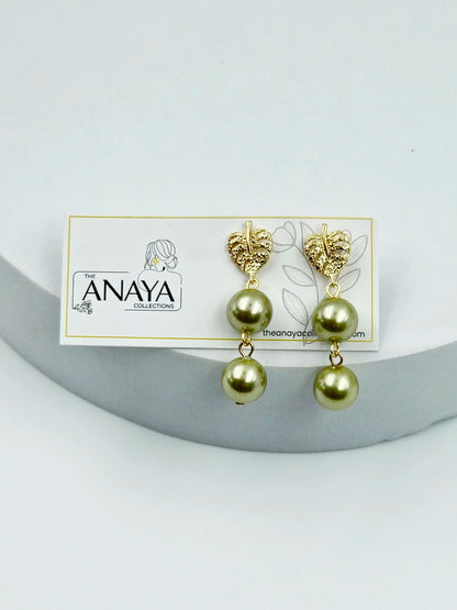 Mother of Pearl Leaf Earrings