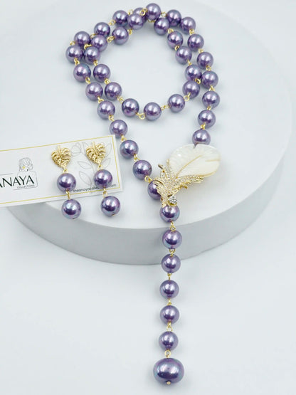 Mother of Pearl Feather Luxe Set