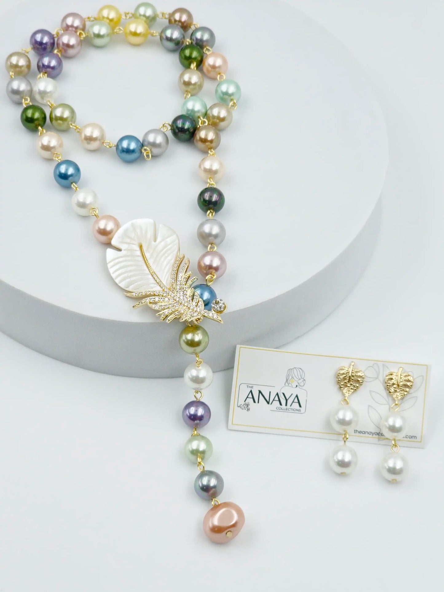 Mother of Pearl Feather Luxe Set
