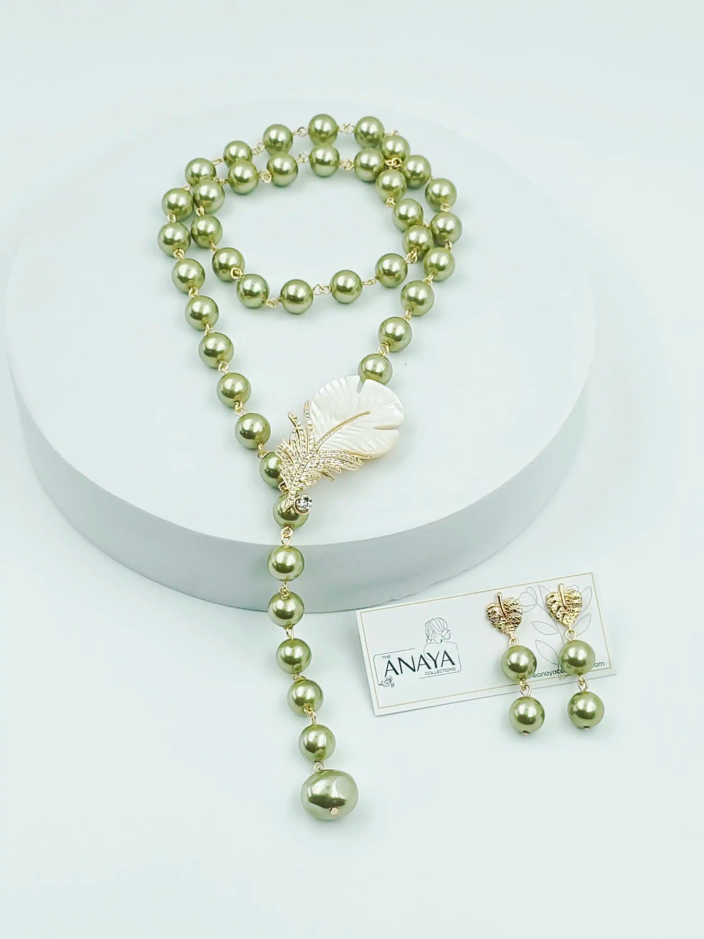 Mother of Pearl Feather Luxe Set