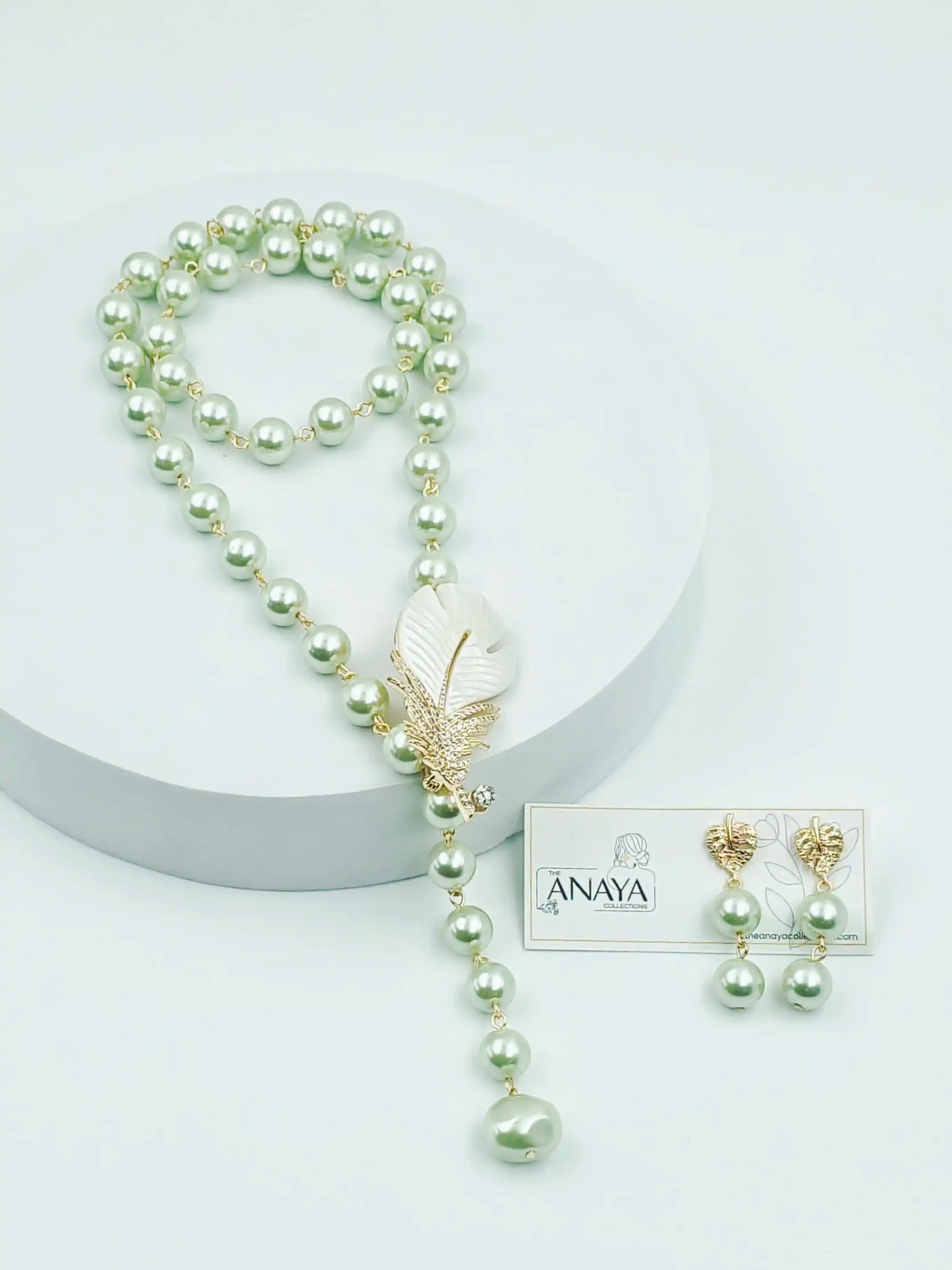 Mother of Pearl Feather Luxe Set