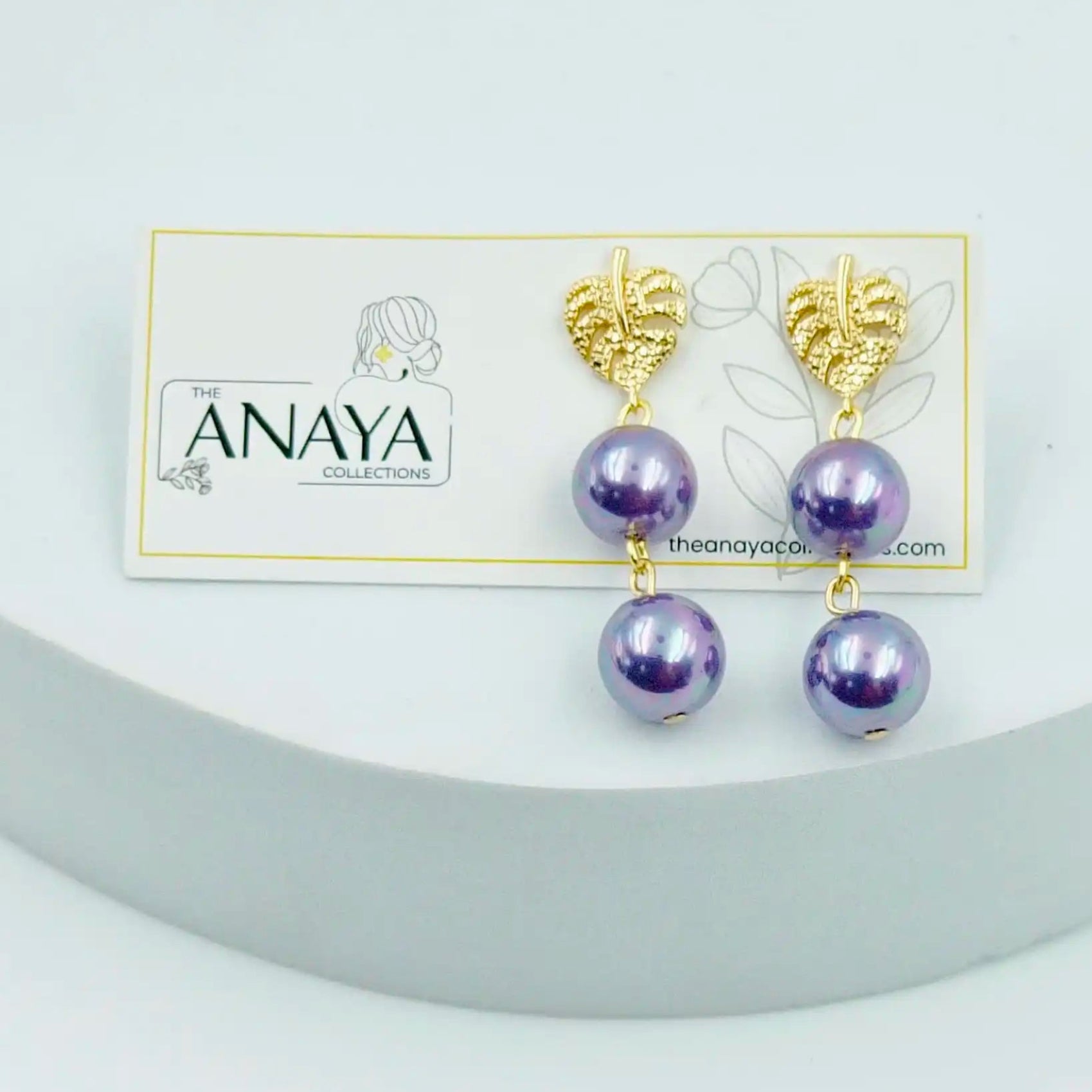 Leaf Shell Pearl Earrings