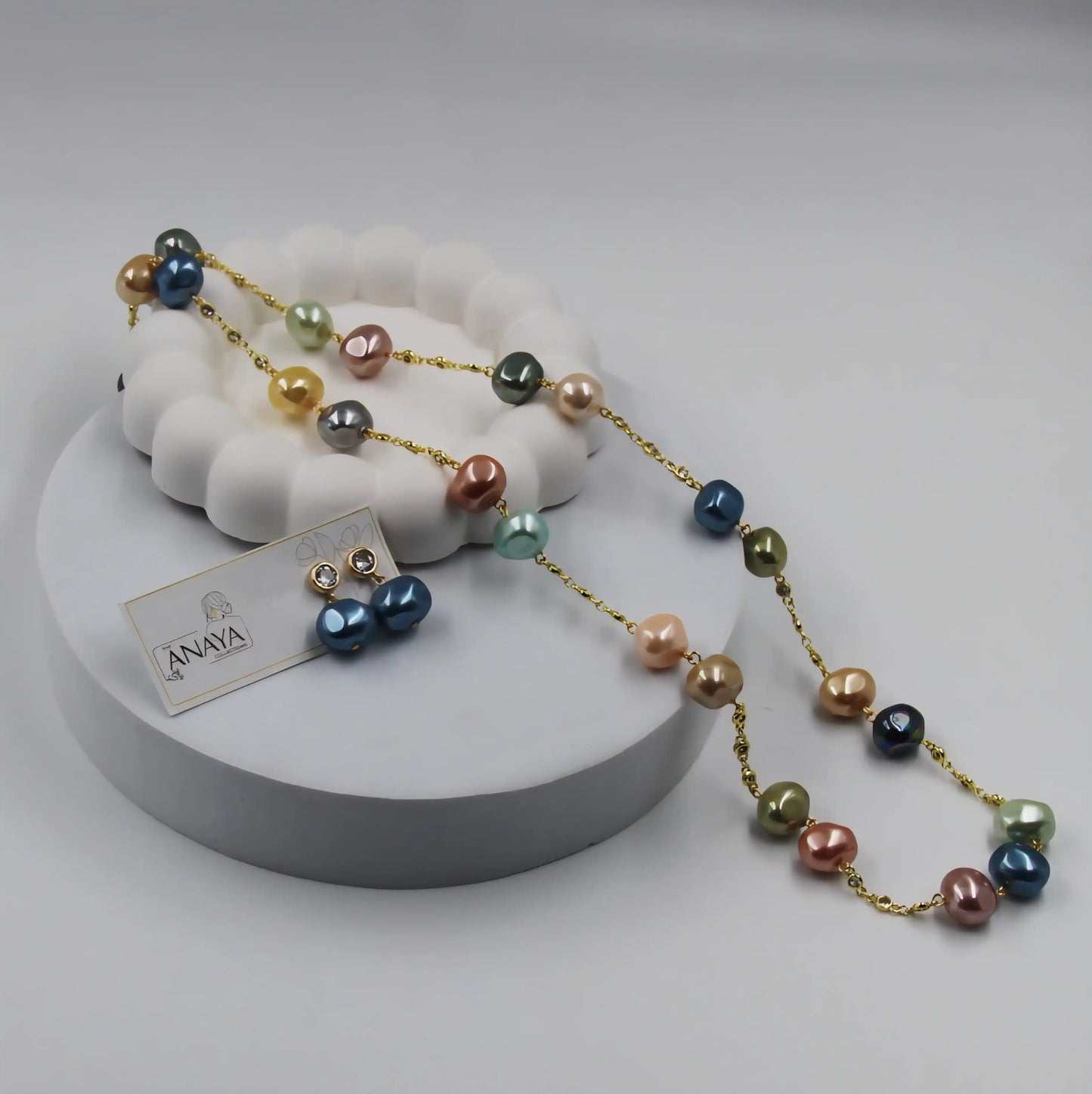 Uncut Shell Pearl Long Set