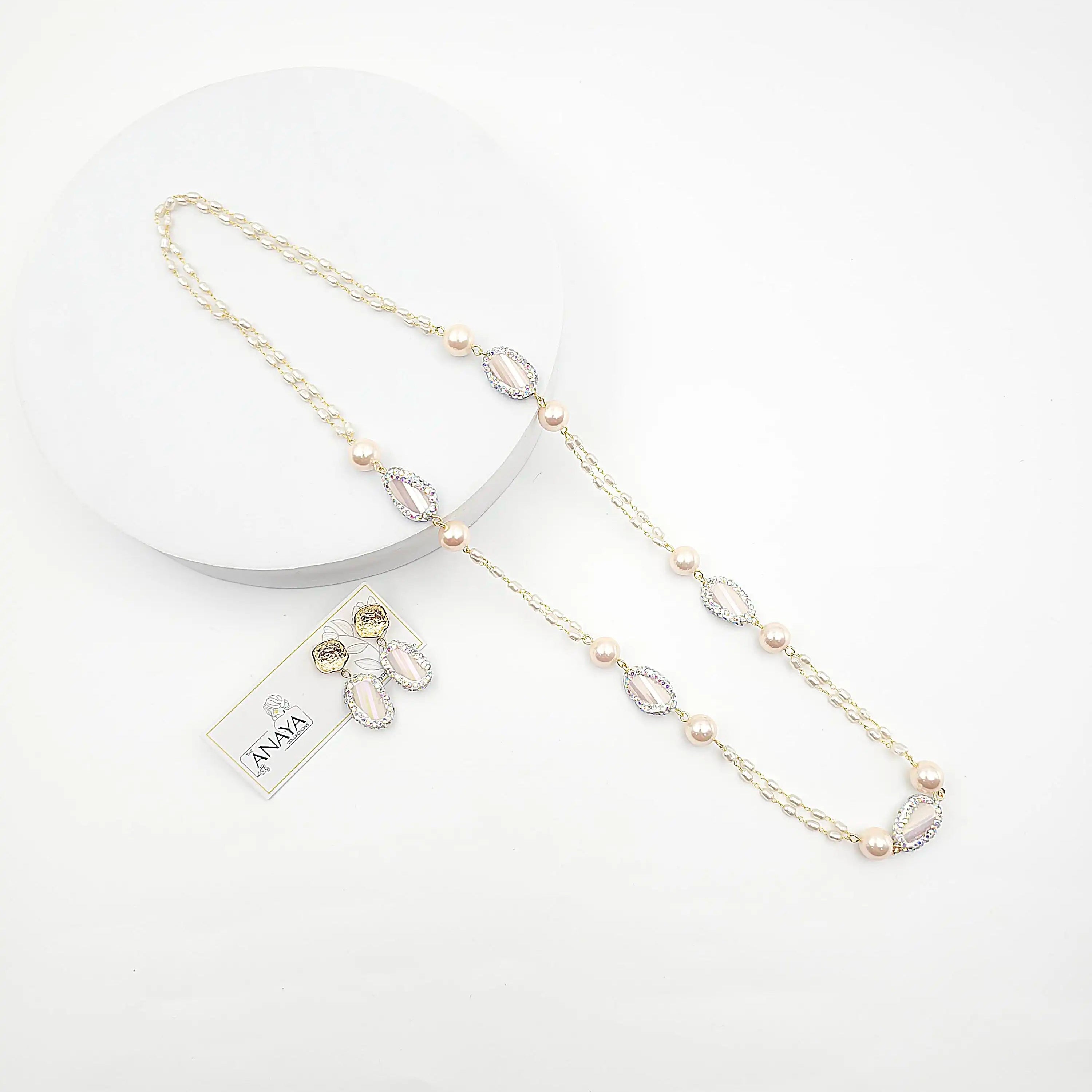 Mystic Shell Pearl Necklace Set