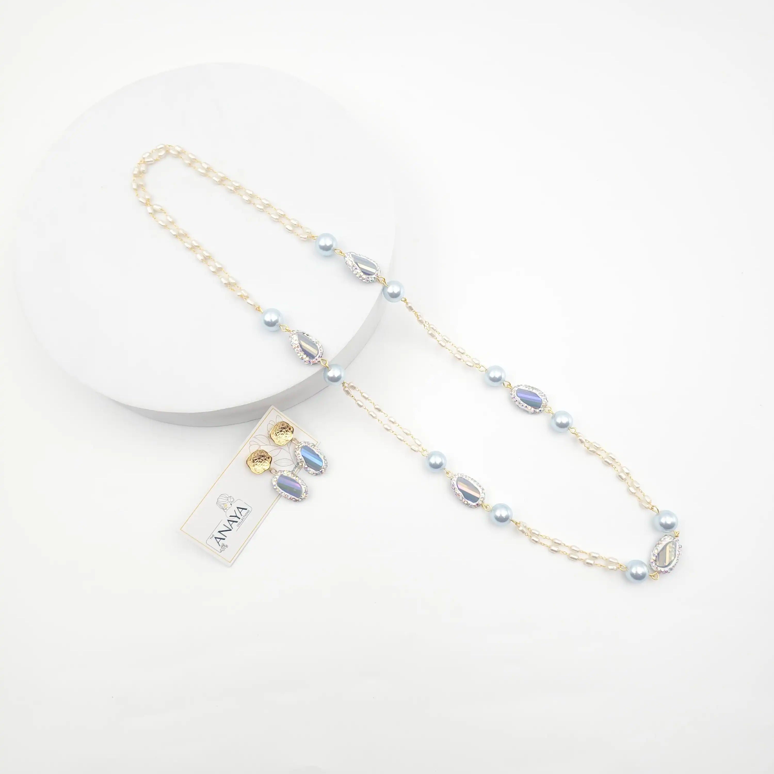 Mystic Shell Pearl Necklace Set