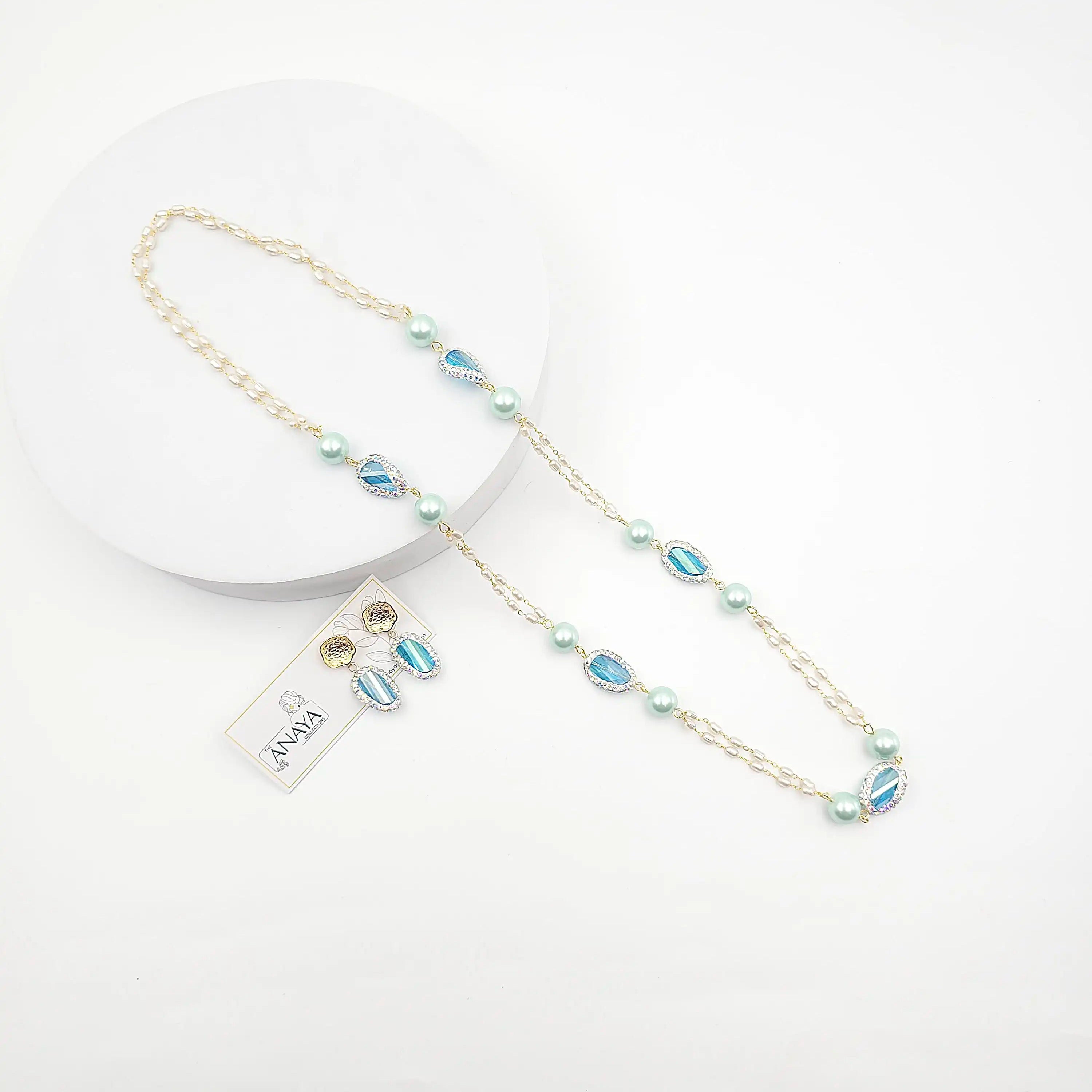 Mystic Shell Pearl Necklace Set