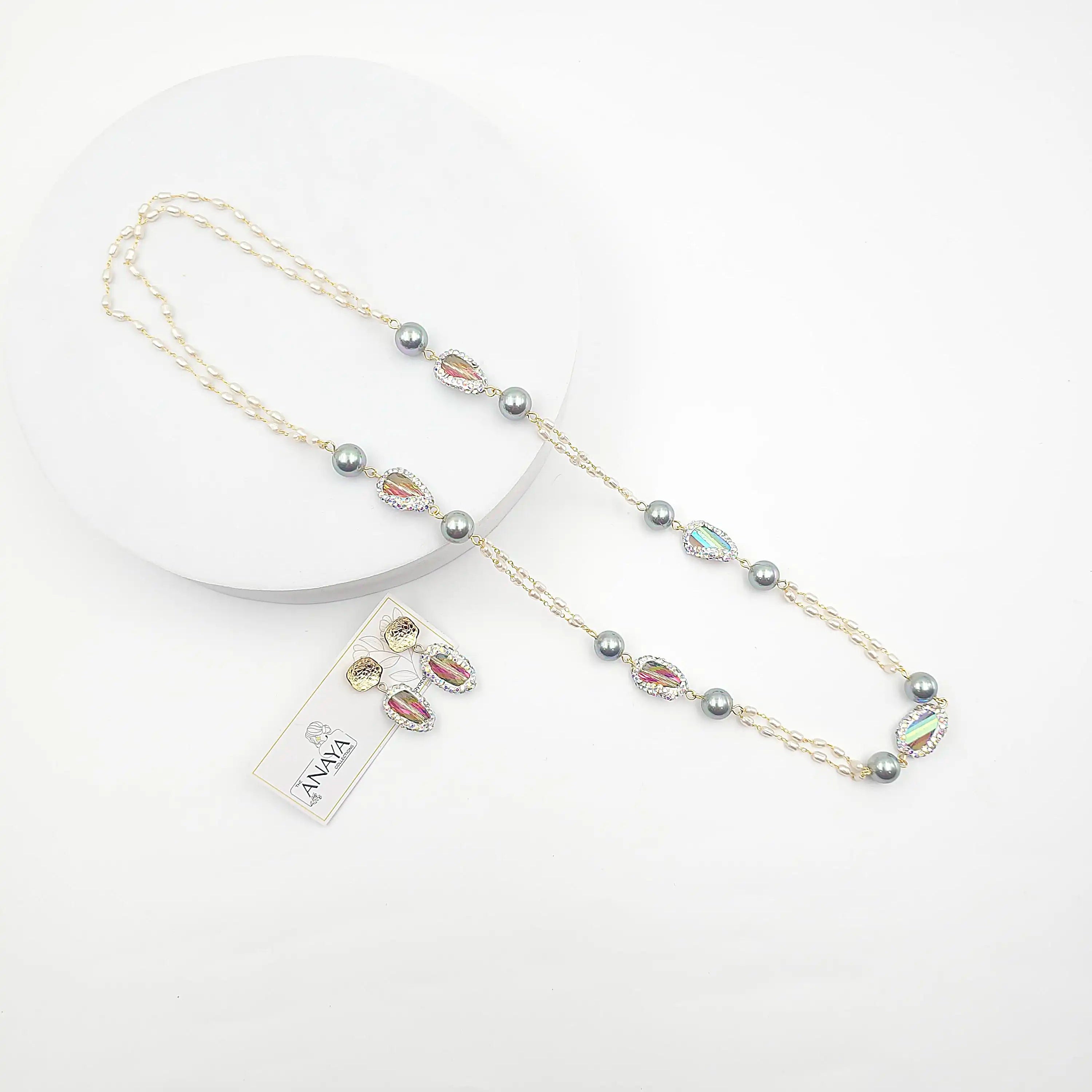 Mystic Shell Pearl Necklace Set