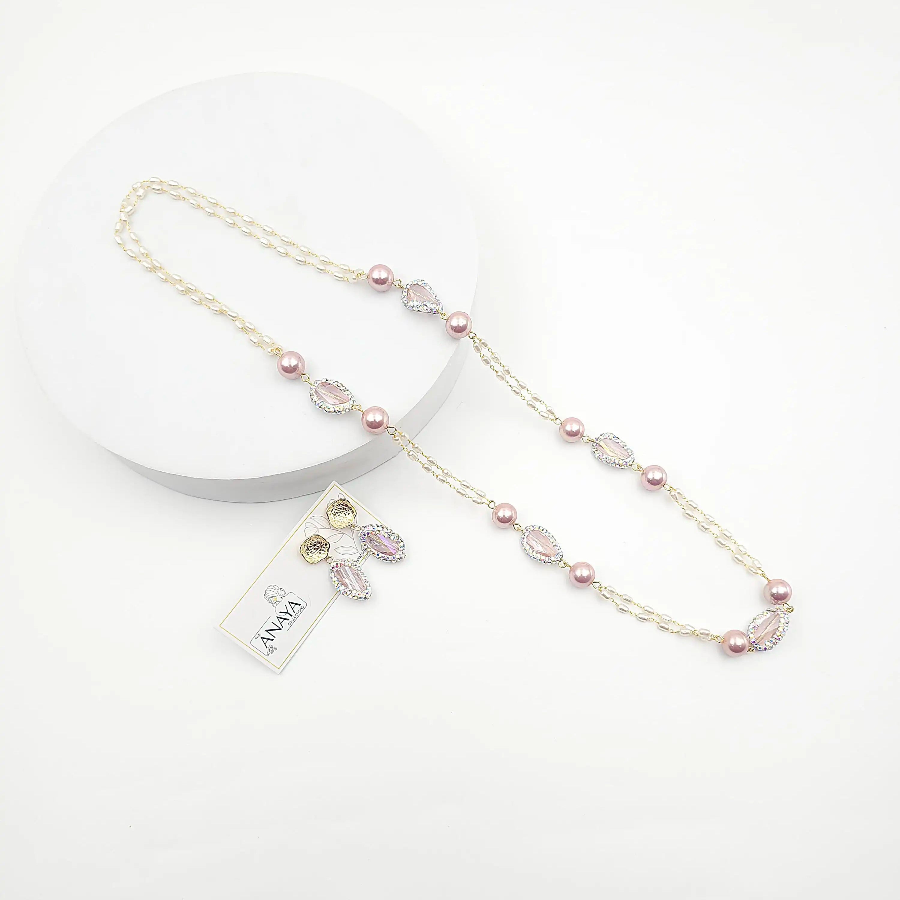 Mystic Shell Pearl Necklace Set